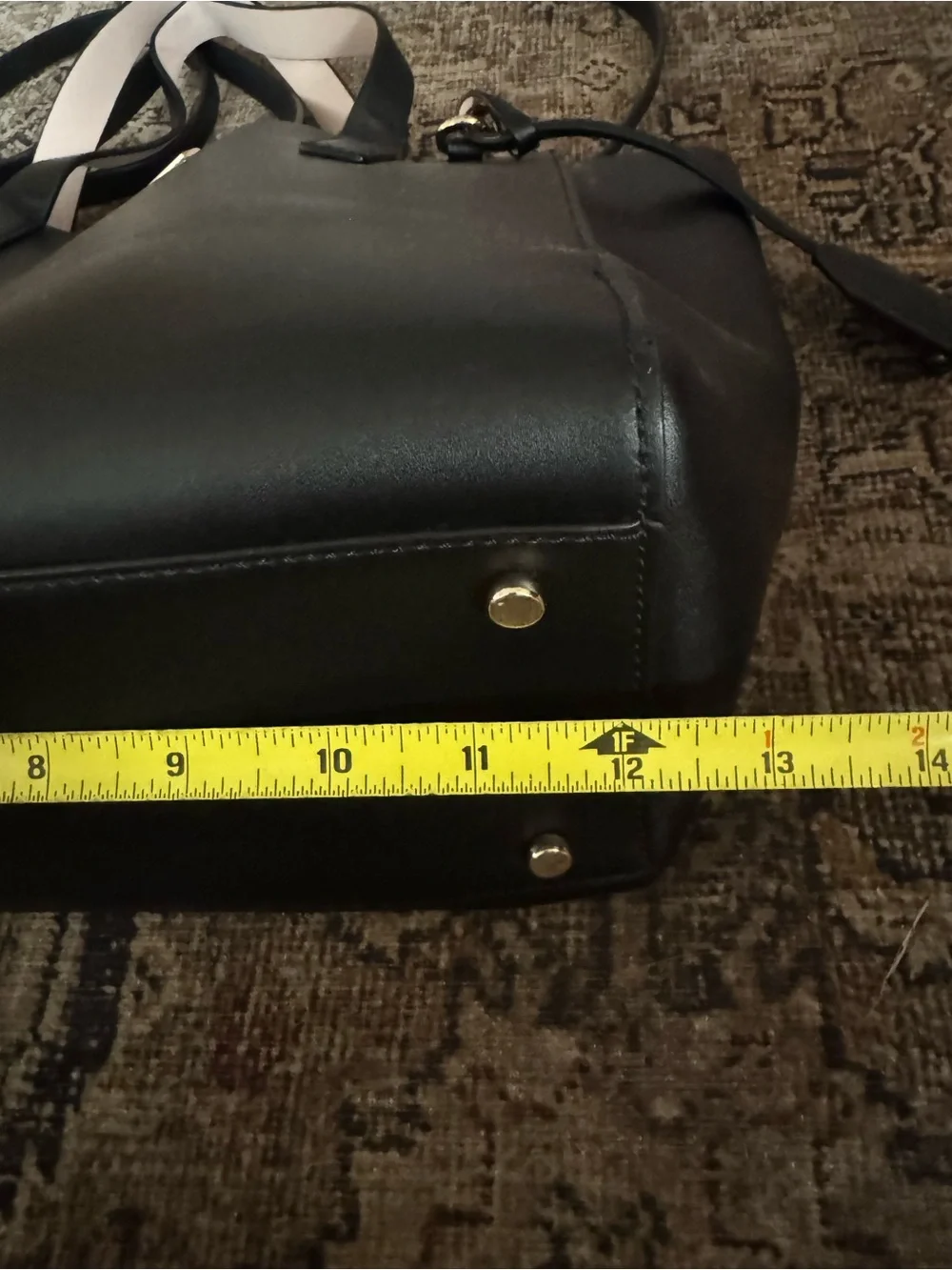 KATE SPADE NEW YORK Small Nelle Black Leather Structured Tote Work Bag